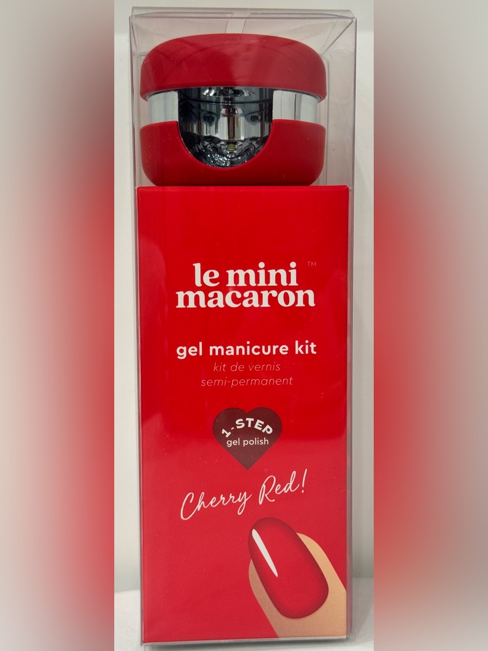 NWT Le Mini Macaron Cherry Red Gel Manicure Kit - Picture 6 of 9